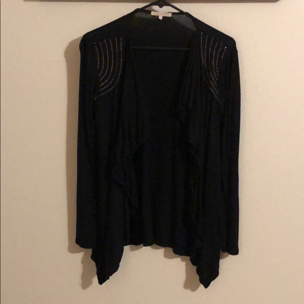 Black cardigan with rhinestone shoulders